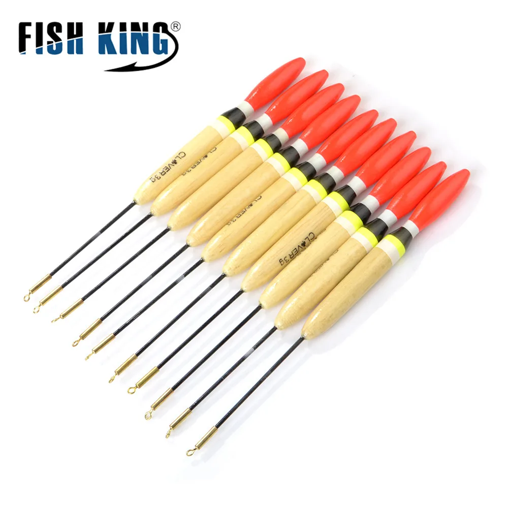 FISH KING 10pcs/lot Short Winter Fishing Float Set 3g 4g Mix Size Ice Fishing Bobber For Vertical Buoy Light Stick Accessories