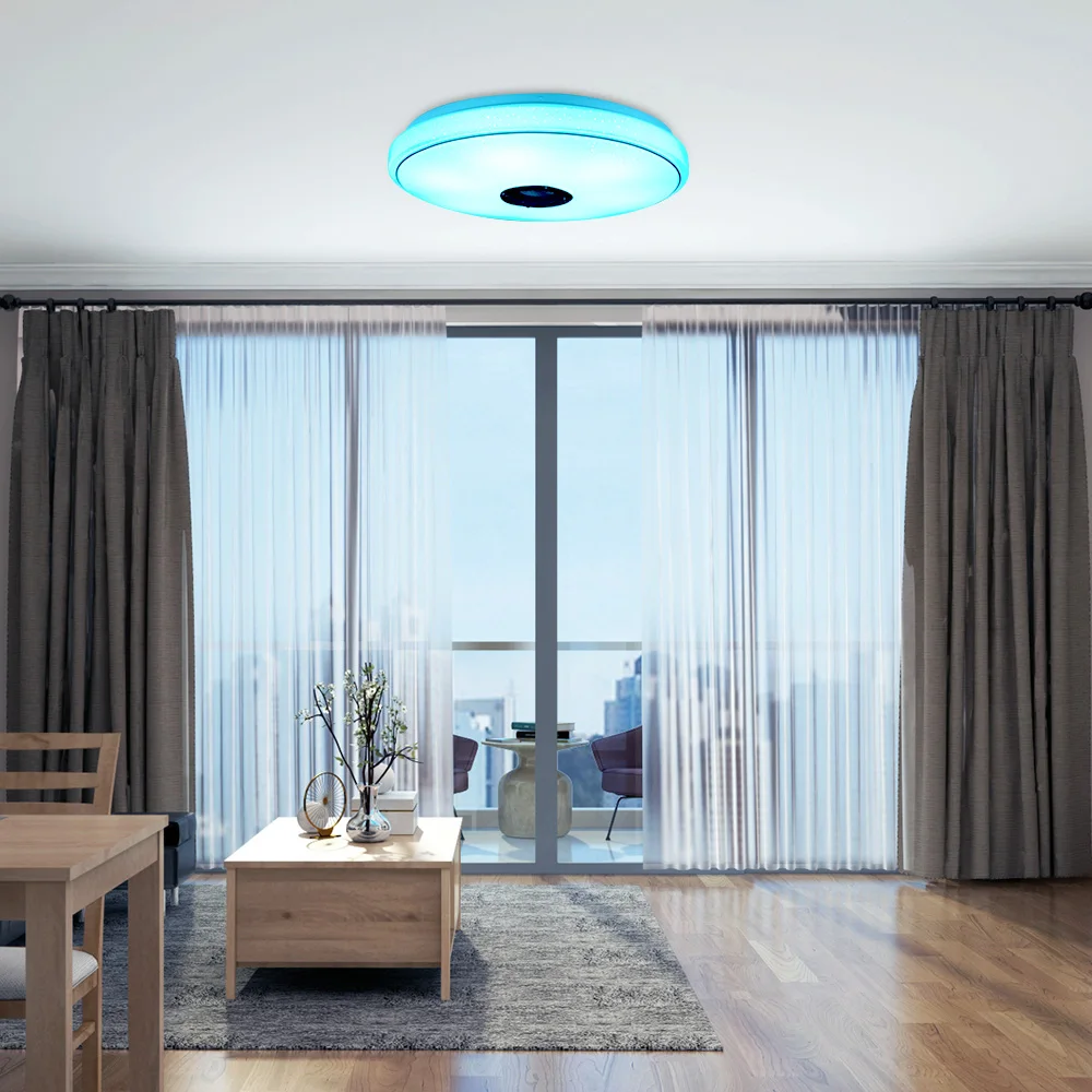 Modern LED Star Light RGB Smart Blutooth Music Ceiling Light Dimmable 36W APP Remote Control Light For For Living Room Bedroom