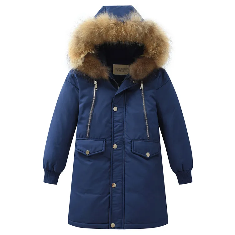 Новая детская зимняя куртка, 90% утиного пуха, плотная теплая детская верхняя одежда, пальто для мальчиков-подростков 5-16 лет, парки на-30 градусов для России