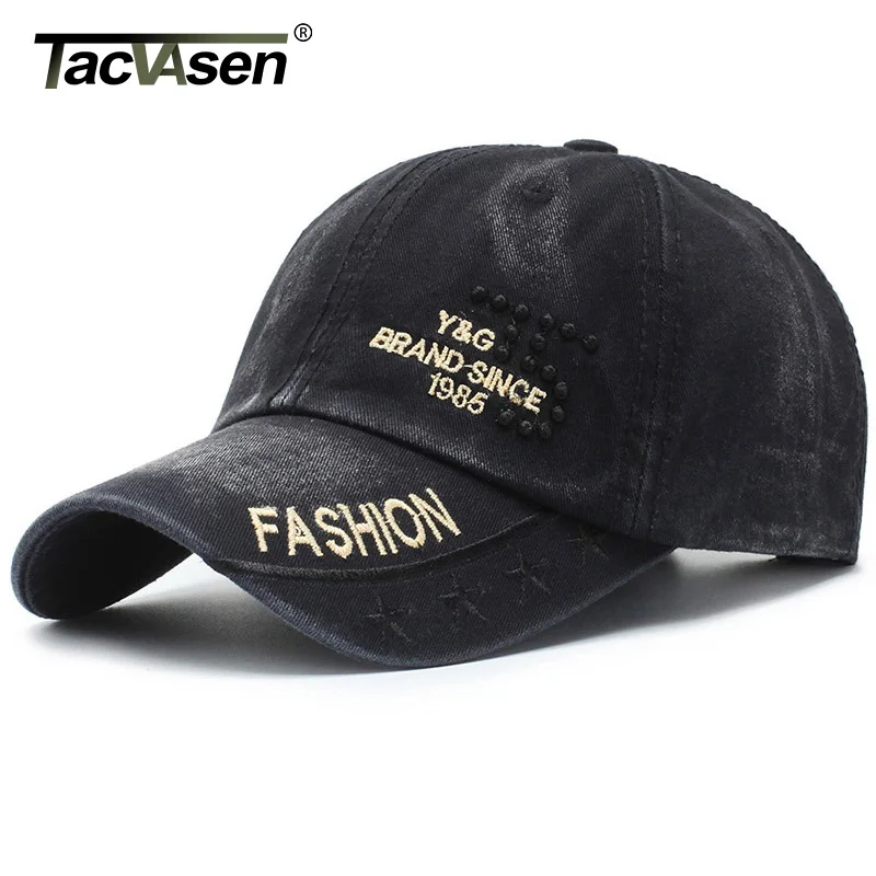 TACVASEN Унисекс Мужская джинсовая вымытая бейсболка винтажная Повседневная потертая саржевая Регулируемая шляпа для папы модная Кепка водителя грузовика головной убор