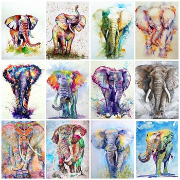 

EverShine DIY Diamond Mosaic Elephant Cross Stitch Diamond Embroidery Animals Rhinestones Art Handmade Hobby Gift Wall Decor