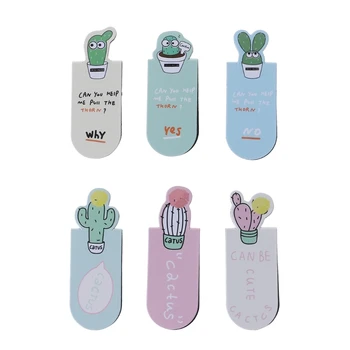 

3Pcs /Set Fresh Cute Cactus Magnetic Bookmarks Stationery School Office Supplies