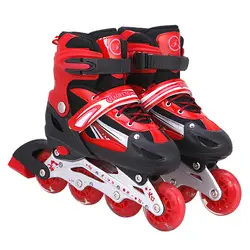 Детские 8PU флэш регулируемые коньки мужские и женские коньки прямой ряд скорость Скейтер коньки-стиль скейт обувь