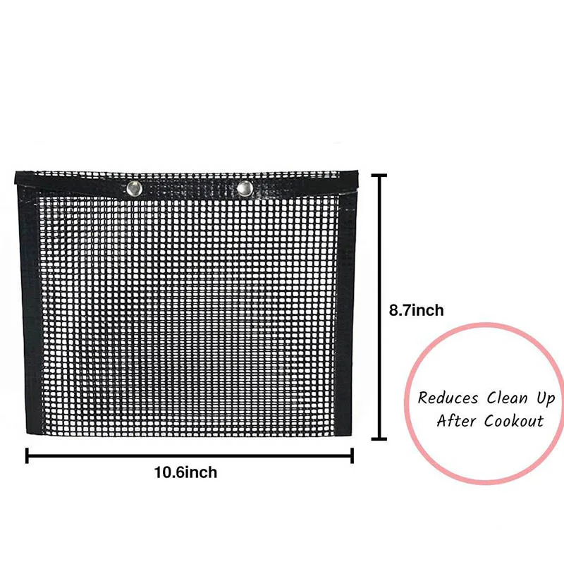 8d, Mesh Grilling Bag Outdoor Picnic Tool Bolsa De Barbacoa Reusable Easy to Clean Non-Stick BBQ Bake Bag Party Tools