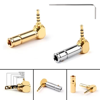 

Areyourshop 2.5mm 4 Pole TRRS Mini Audio Male Plug Right Angle 90 Degree Connector YD Silver 1/4PCS New Arrival Connector