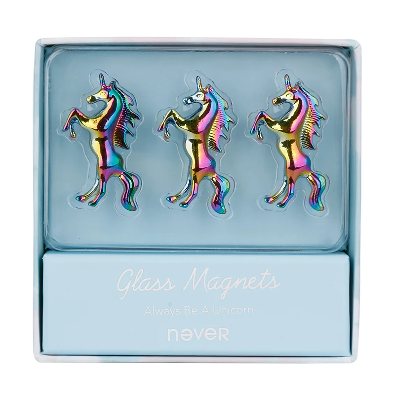 Never Unicorn Shaped Magnetic Thumbtacks Noticeboard Skittle Pin Magnets Whiteboard Magnetic Clip Office Decoative Stationery