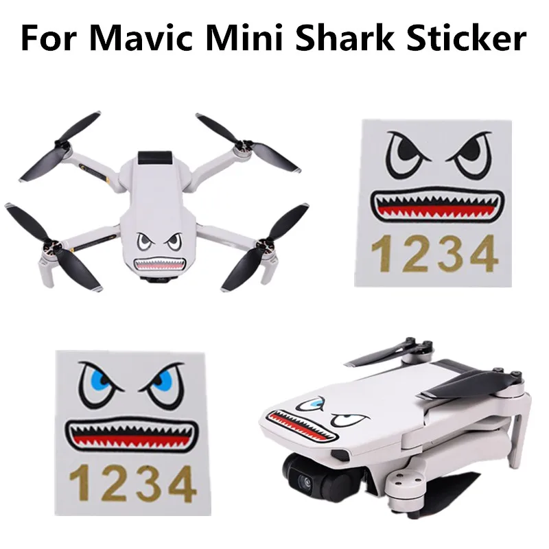 1 Set Drone Battery Body Sticker Aircraft Shark Sticker Adhesive Art Decals for DJI Mavic Mini Drone Accessories drone accessories