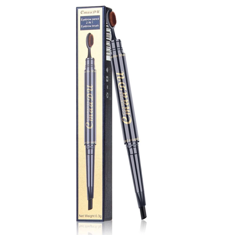 5 Color Double Ended Eyebrow Pencil Makeup Pen Eye Brows Brush Make Up Waterproof Long-lasting No Blooming Rotatable