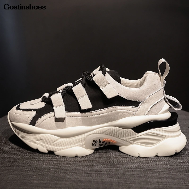 

Women Chunky Sneakers Platform Black Korean Fashion Ladies Brand Sports Casual Shoes Womens Lace Up Vulcanized Shoes Size 35-43