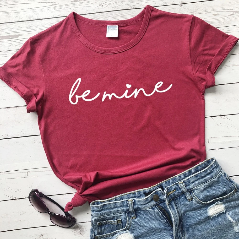 Be mine heart graphic женская модная повседневная хипстерская Эстетическая футболка на