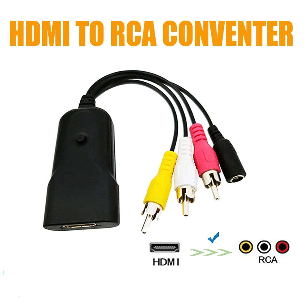 Hdmi A Rca Composito Av Video Audio Converter Adapter Supporto Ntsc Pal Per Xbox Ps3 Ps4 Stb Tv Videoregistratore Vhs Della Macchina Fotografica Dvd