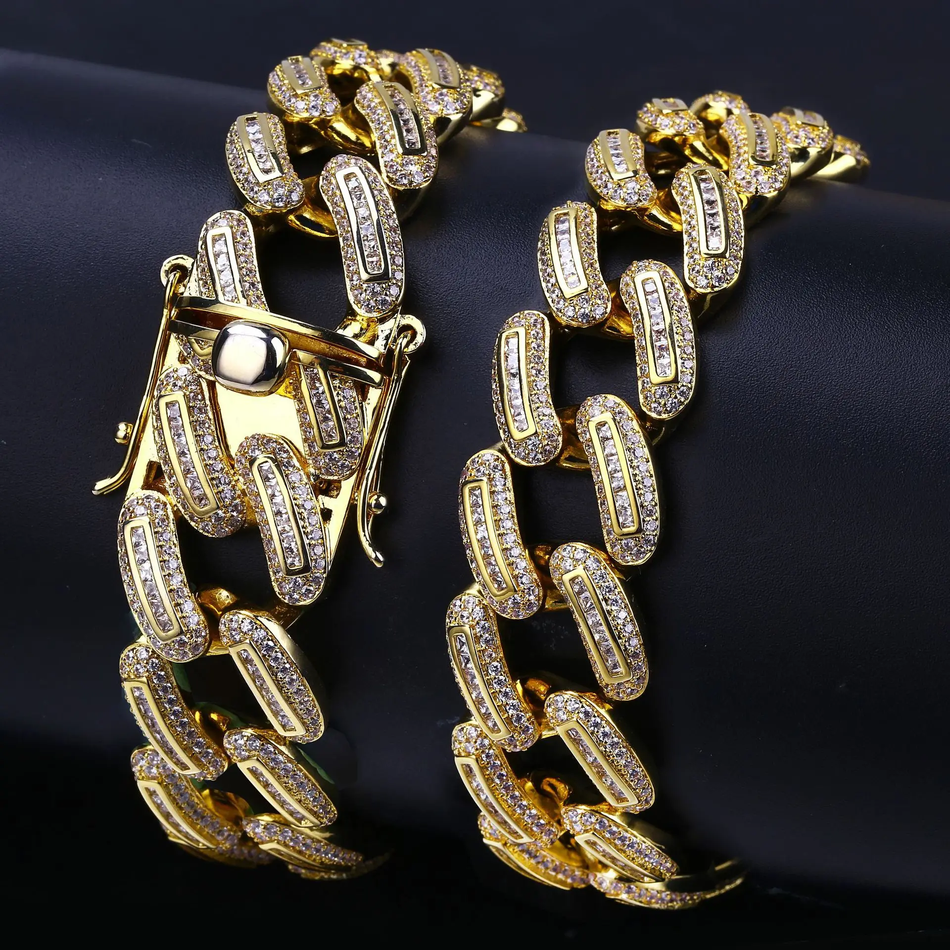 18 мм AAA + Кубического циркония Bling лед из кубинский Майами цепочка ожерелья для