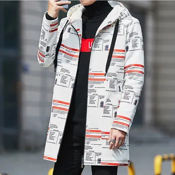 

Autumn Winter Jacket Men Casual Hooded Zipper Loose Cotton Coat Velvet Thick Warm Long Coat Erkek Mont Plus Size M-5XL Mujer