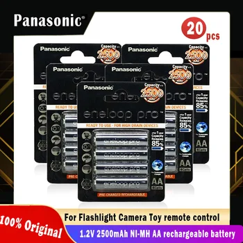 

20PCS Panasonic 1.2V 2500mAh NI-MH AA rechargeable battery For Flashlight Camera Toy remote control Gamepad Pre-Charged Battery