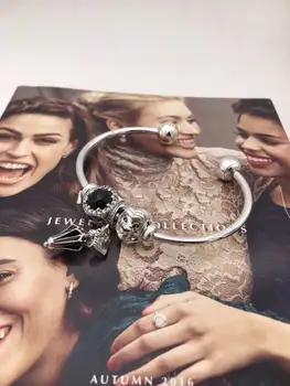 

High Quality 925 Sterling Silver Black Gem Lion Head Black Umbrella Bracelet Set with Original Logo Jewelry Gift, Free Delivery.