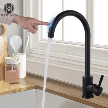 

Sensor Black Kitchen Faucet Sensitive Touch Control Faucet Mixer For Kitchen Touch Sensor Kitchen Mixer Tap