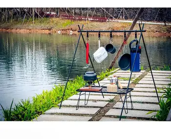 

Ultralight Hanger Aluminum Alloy Hanging Rack Outdoor Camping Hiking Triangular Rack Camp Tableware Cookware Rack