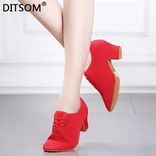 Классическая обувь для латинских танцев для женщин; цвет красный, черный; современная танцевальная обувь; кроссовки для джаза, бальных танцев; обувь для тренировок; Каблук 5 см