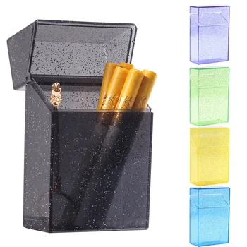 

20 Sticks Portable Plastic Glitter Cigarette Case Box Transparent Lipstick Lighter Storage Box Holder Muiticolor Smoking Tools