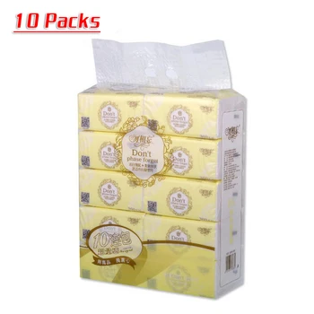 

10 Bags Soft Pumping Napkins Toilet Papers Premium Skin-friendly Wood Pulp Household 4 Layers Car Internal Tissue