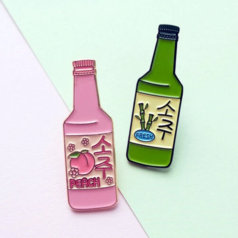 Details about   Korean Souvenir KPOP SOJU Food Metal Badge Collective Brooch Pin Gift 