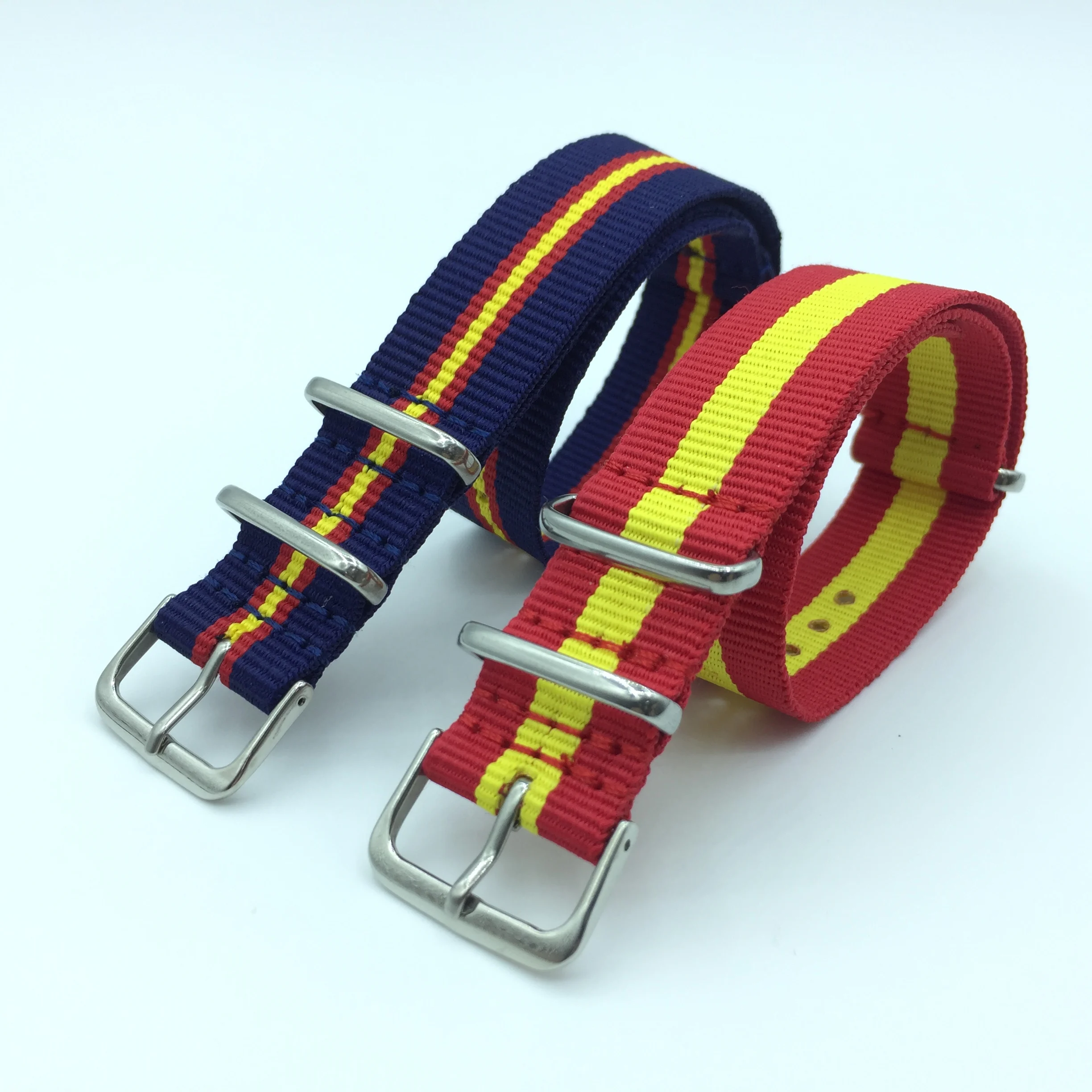 

18 20 22 24mm Watch Band Sports Nato fabric Nylon Watchband Colorful Woven Watch Strap Spanish Russian German France Flag
