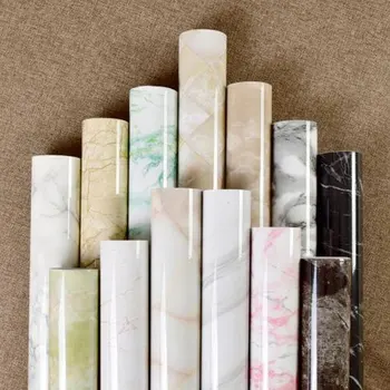 

1M/2M Waterproof Marble Wallpaper Modern Living Room Furniture Desktop Vinyl Self Adhesive Contact Paper Solid Color Home Decor