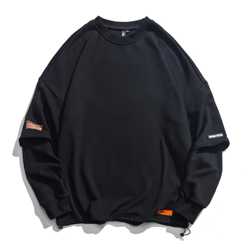 2019 Men's Spring New Casual Letter Printing Long-sleeved Round Neck Hoodies Loose Temperament Tide Cotton Harajuku