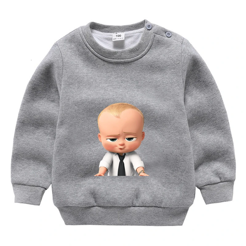 wholesale movie Boss Baby winter Plus velvet Sweatshirt Boys Girls Funny lovely color Kid O-Neck Tops Children Cartoon Baby - Цвет: as picture