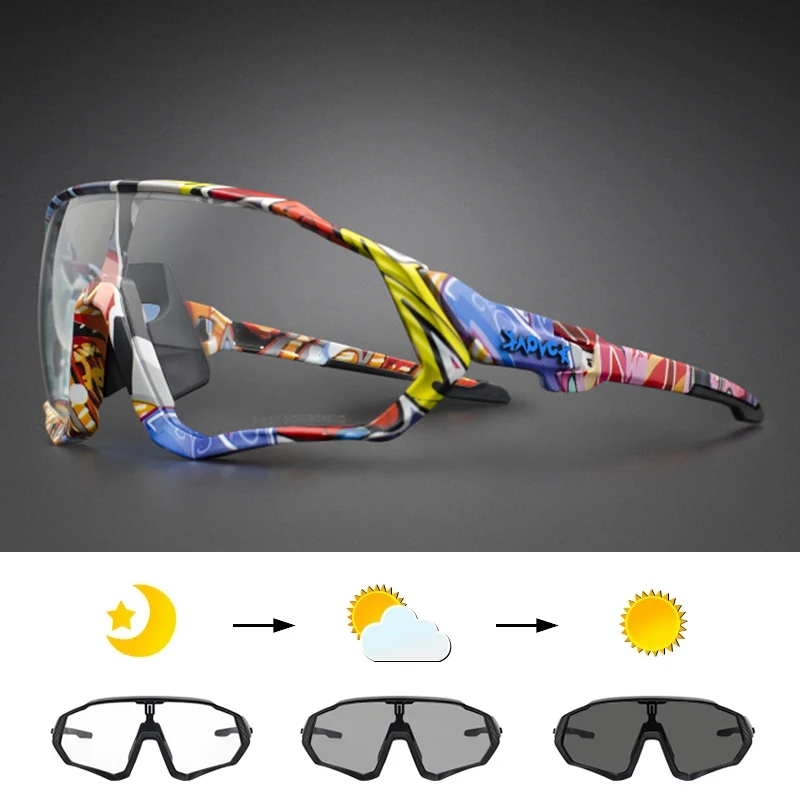 Photochromic Cycling Glasses Men Women MTB Sunglasses Outdoor Sport Eyewear 