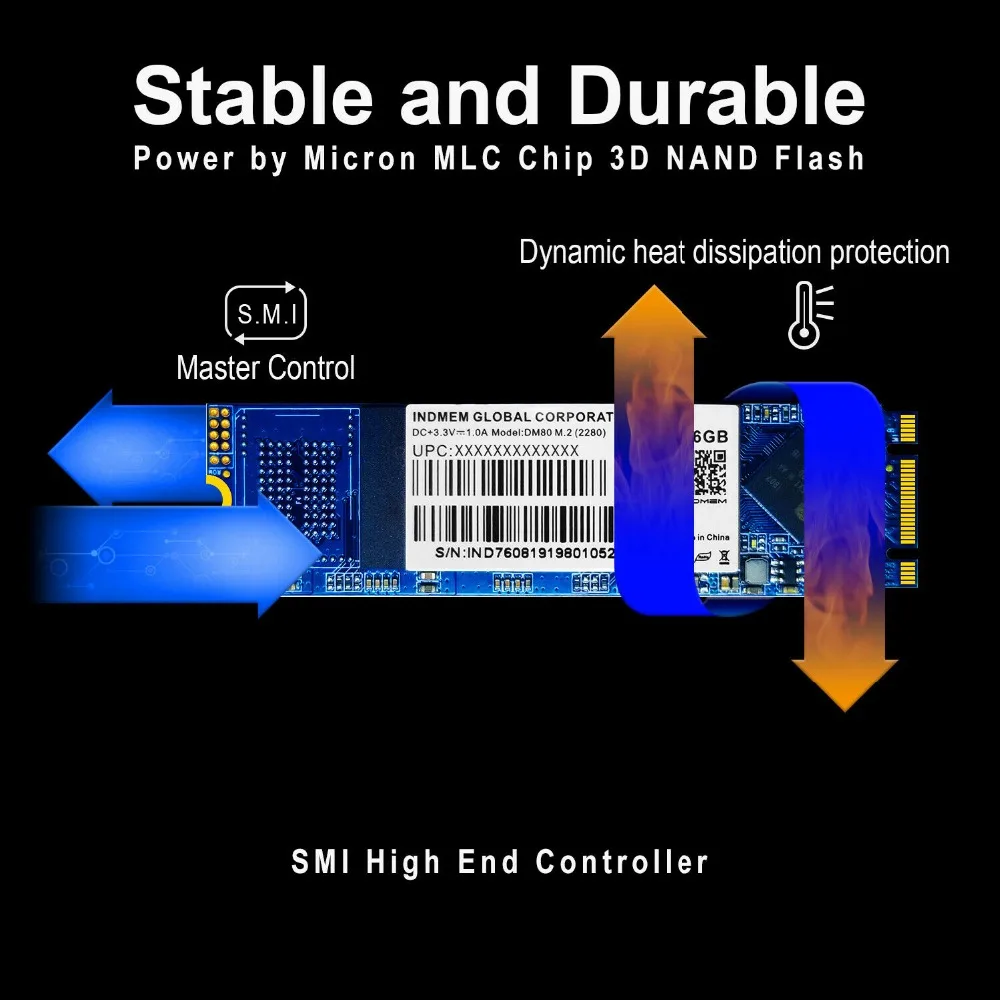 INDMEM MLC Твердотельный накопитель M2 2280 SSD 512 ГБ 256 ГБ 128 Гб 64 Гб оперативной памяти, 32 Гб встроенной памяти, M.2 2280 SSD M.2 твердотельный накопитель MLC Sata HD внутренний жесткий диск SSD