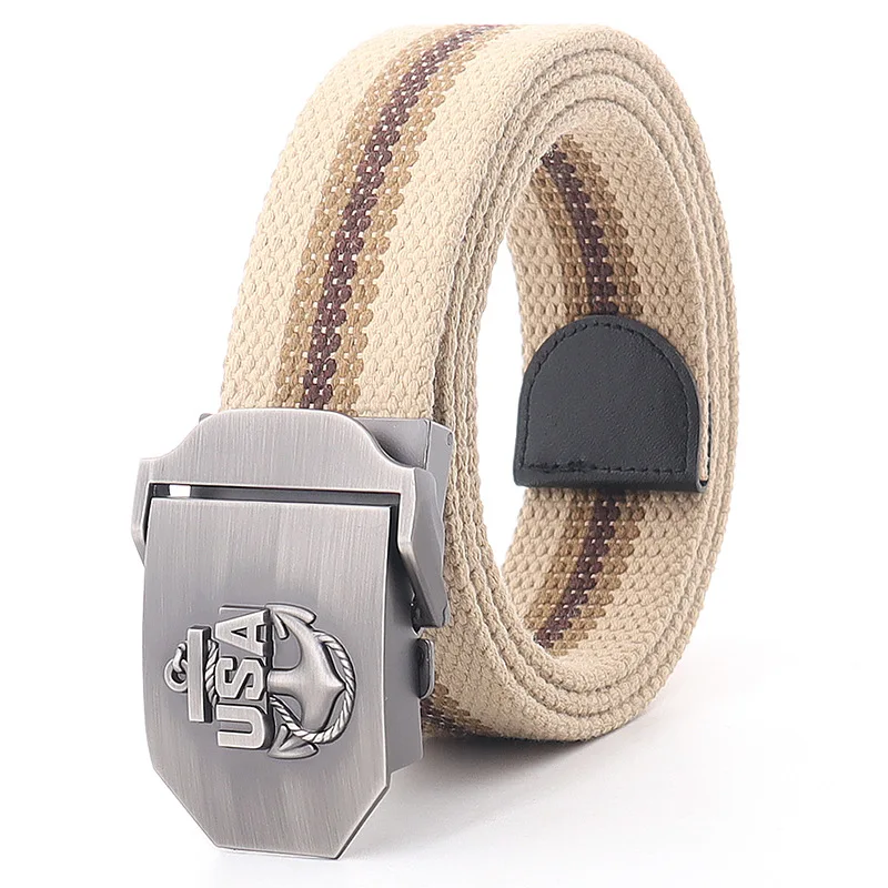 38mm Belt For Jeans Plus Size Automatic Buckle USA Canvas Cowboy Women Belt Waistband Brown White Black Red Male Waist Belt