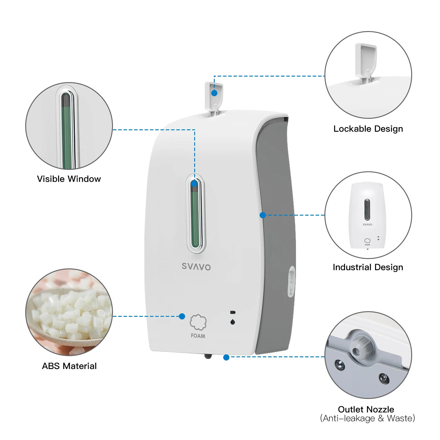 SVAVO Настенный Автоматический Дозатор пены для мыла, пенообразователь мыла для кухни, ванной, отеля