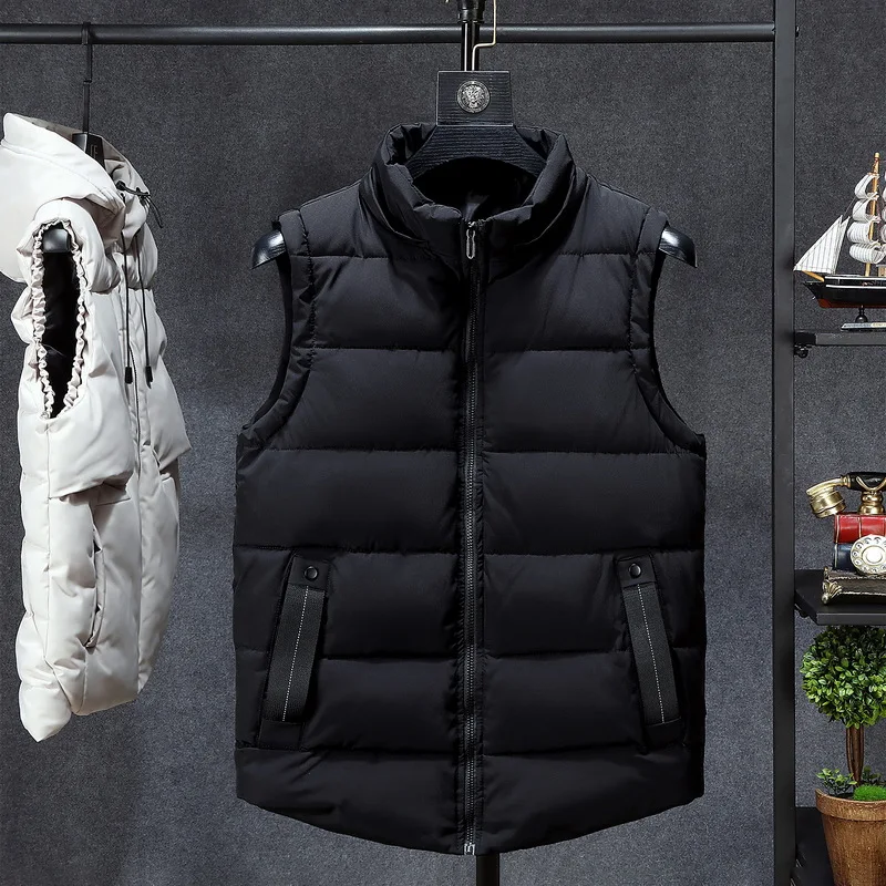 Зимняя мужская куртка размера плюс 5xl 6xl 7XL, парка, жилет с капюшоном, мужская куртка без рукавов, уличная Толстая парка, куртка, жилет