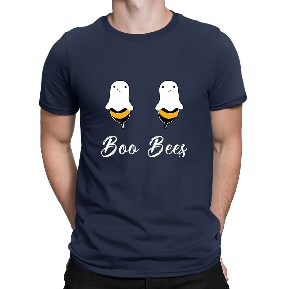 Boo Bees/костюм на Хеллоуин для пар забавные вечерние мужские футболки в винтажном стиле футболка из хлопка для родителей и детей высокого качества - Цвет: navy