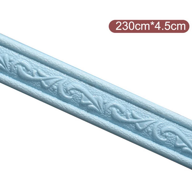 13 Styles 3D Foam Wall Edge Strip Stickers Self Adhesive Waterproof Baseboard Corner Waist Line Sticker Wall Trim Line 2.3M