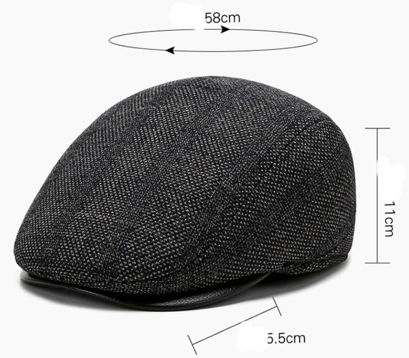 men's berets HT3742 Beret Cap Autumn Winter Hat Vintage Plaid Wool Beret Hats with Ear Flaps Thick Warm Ivy Newsboy Flat Cap Berets for Men beret flat cap