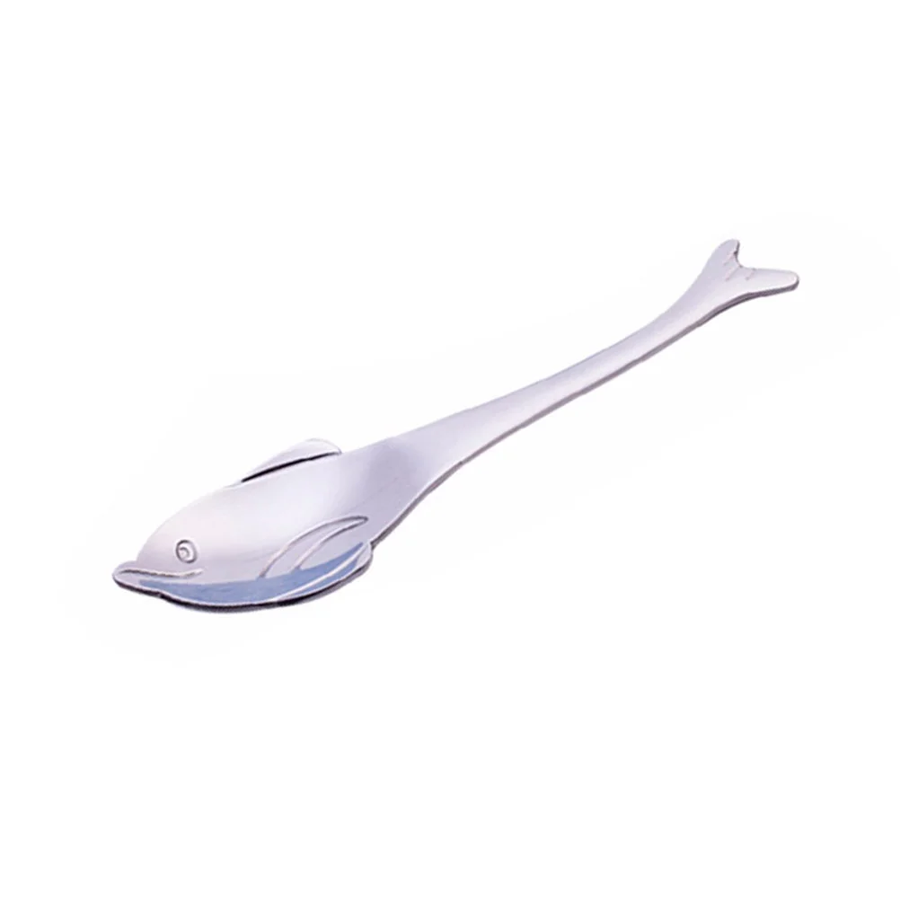 Stainless Steel Coffee Spoon Dolphin Soup Reusable Tea Scoop Stirring Sugar Dessert Cake (Silver) | Дом и сад