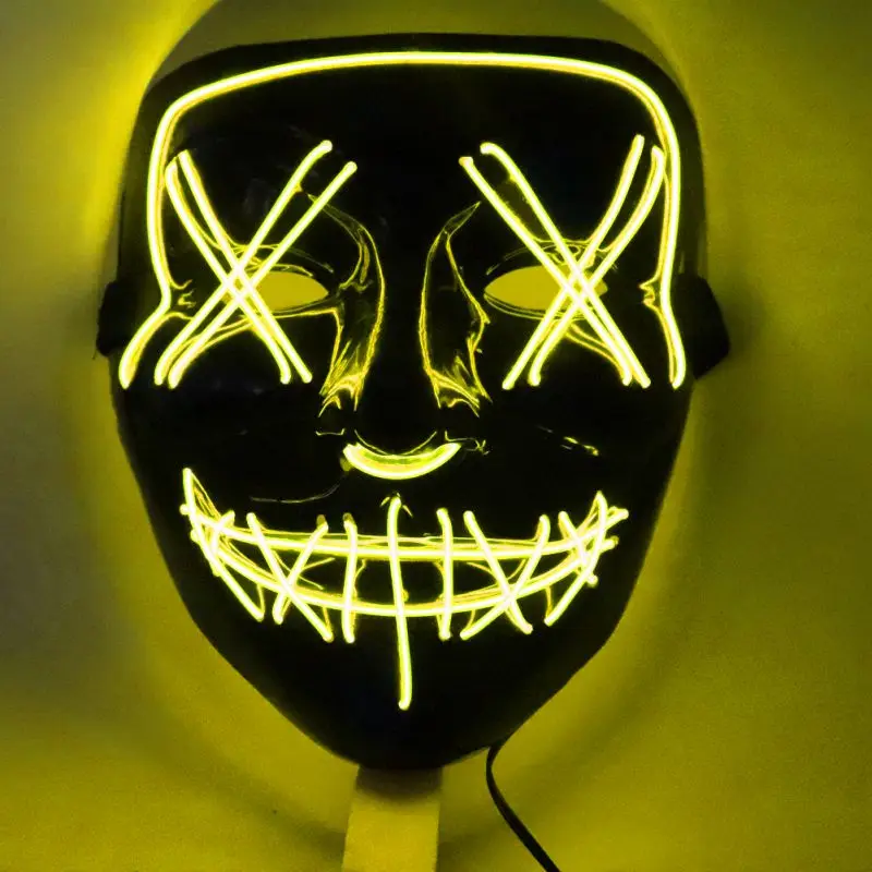 Halloween LED Mask Flashing Purge Masks Election Mascara Costume Party Light Up For Masquerade Cosplay Glow In Dark