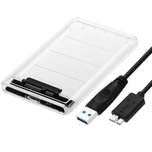 2," USB 3,0 SATA SSD чехол жесткий диск Внешний HDD корпус прозрачный чехол 5 Гбит/с Поддержка 2 ТБ UASP SATAlll протокол