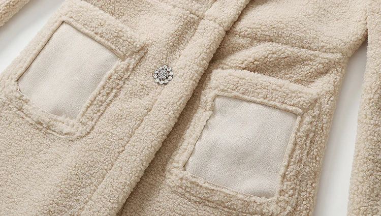 Женское пальто из искусственного меха зимнее теплое длинное пальто из искусственного меха ягненка куртка из искусственной замши тонкая верхняя одежда из флока Женское пальто