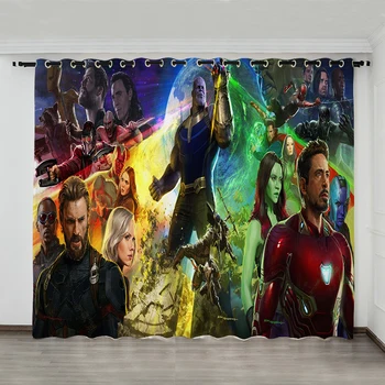 

Avenger Batman Superman 2 Panels/Set Window Curtain Block out Fabric Drapes Darkening Thermal Insulated Curtains Living Bedroom