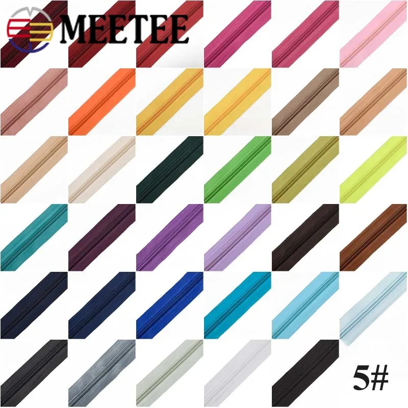 Meetee 5# разъемная застежка-молния 5/10 метров застежка-молния нейлона+ тянуть ползунки для домашнего текстиля багаж для одежды сумки Стёганое одеяло чехол на молнии Швейные аксессуары AP672