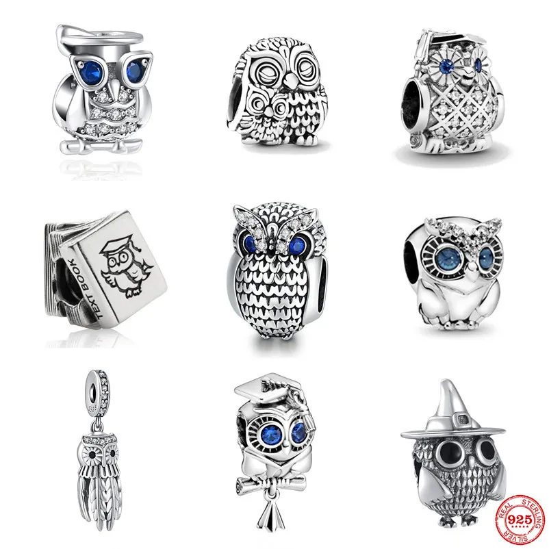 Europe New Style 925 For Original Pandora Bracelet Sterling Pendant Silver Owl Beads Exquisite Charms Shiny Women Jewelry Gift | Украшения
