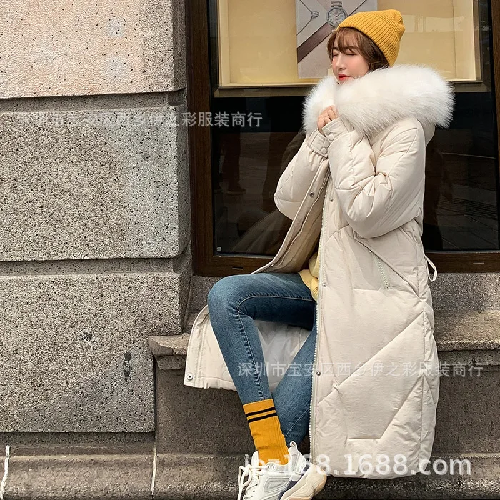 19 зимнее женское платье в настоящее время корейский стиль двусторонний плюшевый пуховик свободный крой спортивная Женская средней длины Cott