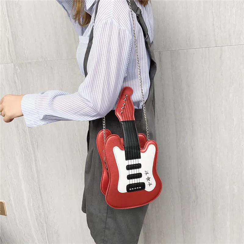 Women's Shoulder Bag Mini Guitar Shape Crossbody Bag Women Cute Messenger Bag 2022 New Creative Personality Pu Bag 3