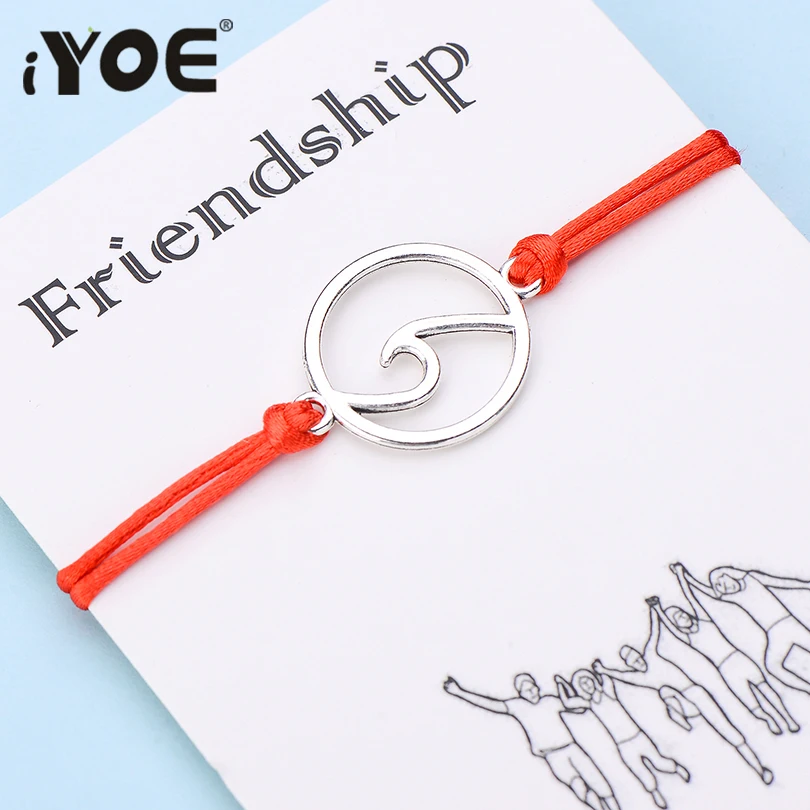 IYOE Wish Card дружба морские браслеты с волнами для женщин и мужчин Дети DIY Настроить красный браслет из нитей и браслет Ювелирное Украшение в подарок на день рождения