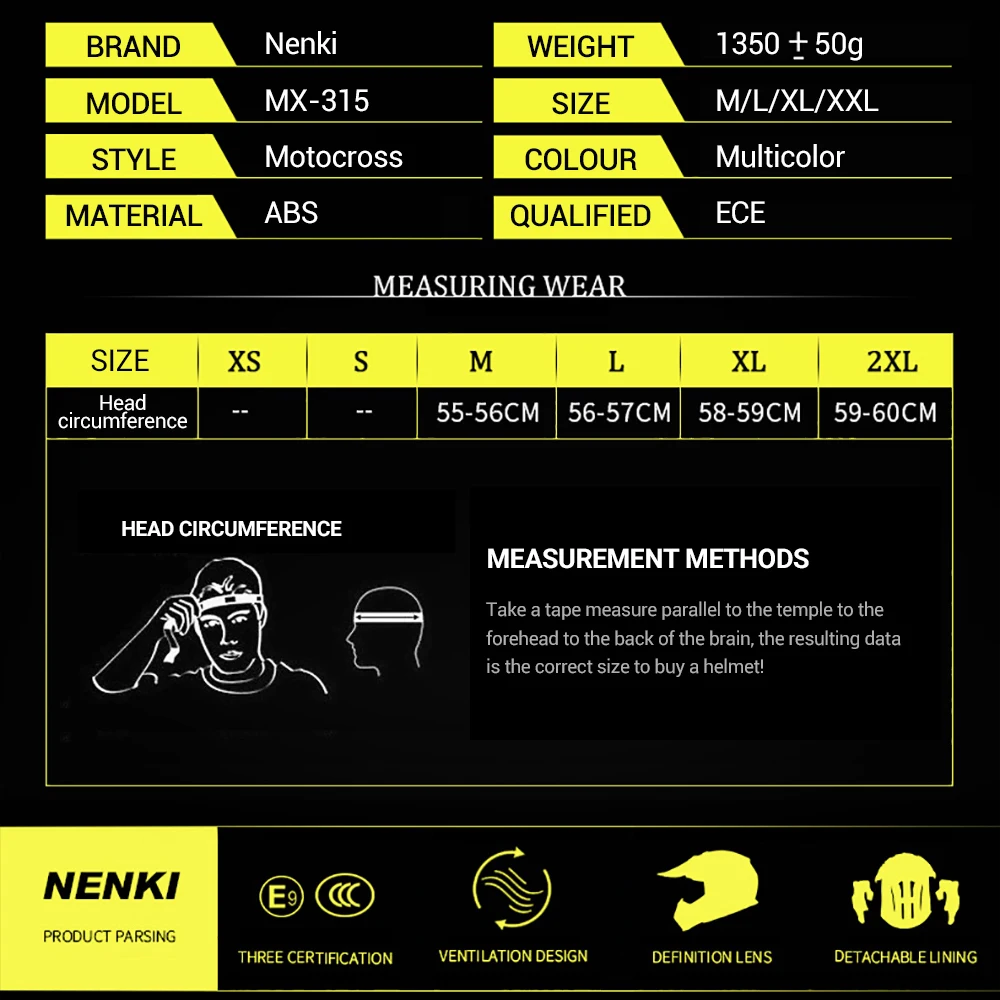 NENKI мотоциклетный шлем для мотокросса внедорожный шлем ABS материал мотоциклетный шлем для верховой езды Casco Moto ECE Сертификация