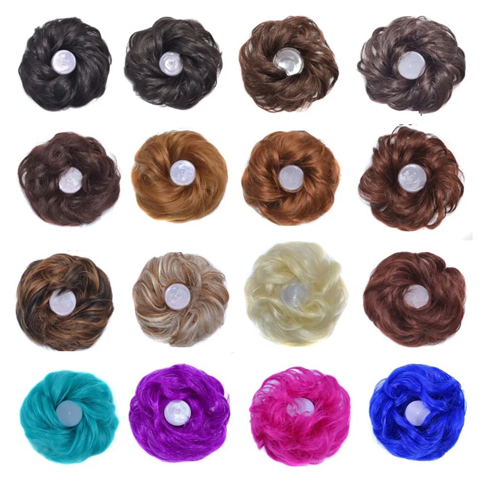 LIHUI накладные волосы конский хвост синтетические гибкие булочки кудрявые