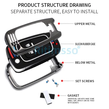 Custodia in lega di zinco per auto custodia per telecomando portachiavi per Chevrolet Cruze Malibu Camaro Impala Equinox Trax GMC Buick Chevy - Custodia in lega di zinco per auto custodia per telecomando portachiavi per Chevrolet Cruze Malibu